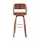 Armen Living Julius 26" Brown Faux Leather and Walnut Wood Bar Stool LCJUBAWABR26 - alternate 4